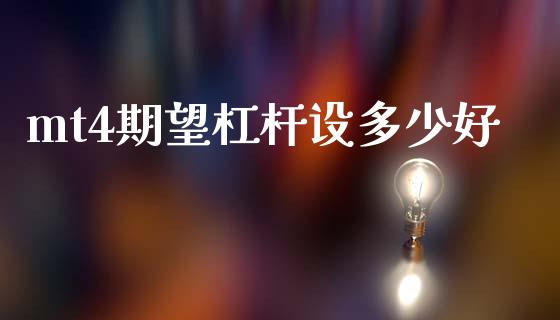 mt4期望杠杆设多少好_https://m.jnlaobingbanjia.com_基金市场_第1张