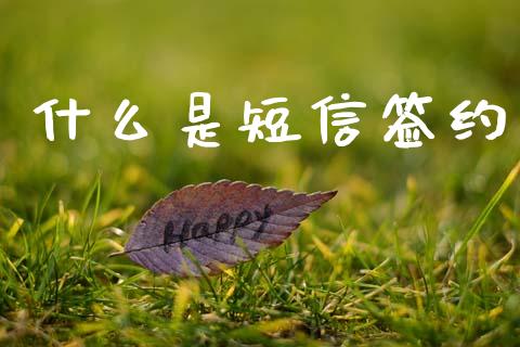 什么是短信签约_https://m.jnlaobingbanjia.com_股市新闻_第1张