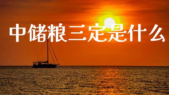 中储粮三定是什么_https://m.jnlaobingbanjia.com_理财规划_第1张