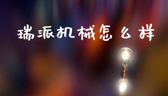 瑞派机械怎么样_https://m.jnlaobingbanjia.com_全球市场_第1张