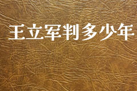 王立军判多少年_https://m.jnlaobingbanjia.com_全球市场_第1张