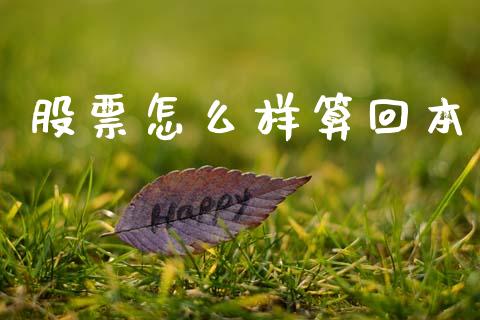 股票怎么样算回本_https://m.jnlaobingbanjia.com_理财规划_第1张