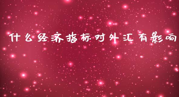 什么经济指标对外汇有影响_https://m.jnlaobingbanjia.com_金融监管_第1张
