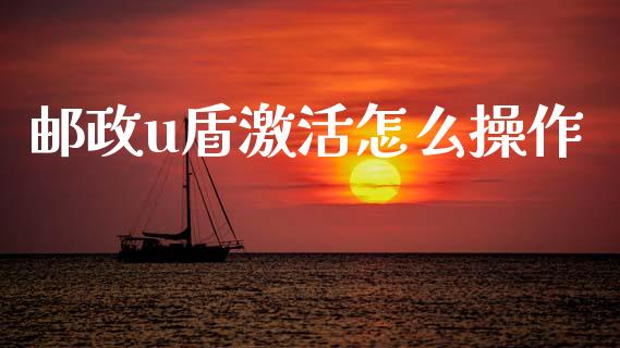 邮政u盾激活怎么操作_https://m.jnlaobingbanjia.com_金融监管_第1张
