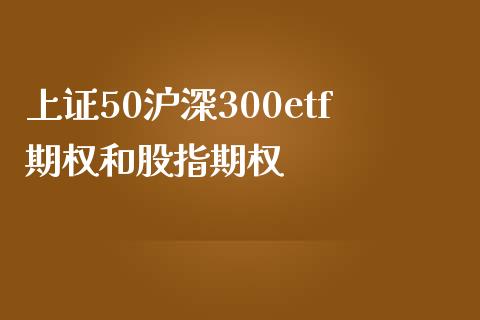 上证50沪深300etf期权和股指期权_https://m.jnlaobingbanjia.com_基金市场_第1张