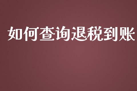 如何查询退税到账_https://m.jnlaobingbanjia.com_股市新闻_第1张