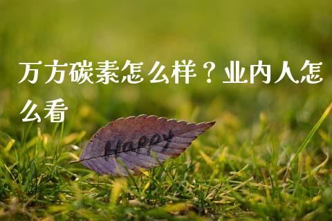 万方碳素怎么样？业内人怎么看_https://m.jnlaobingbanjia.com_区块链_第1张
