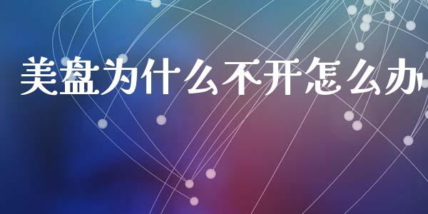 美盘为什么不开怎么办_https://m.jnlaobingbanjia.com_金融监管_第1张