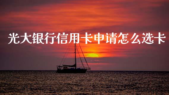 光大银行信用卡申请怎么选卡_https://m.jnlaobingbanjia.com_全球市场_第1张