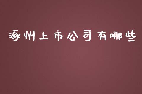 涿州上市公司有哪些_https://m.jnlaobingbanjia.com_股市新闻_第1张