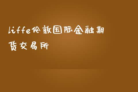 liffe伦敦国际金融期货交易所_https://m.jnlaobingbanjia.com_全球市场_第1张