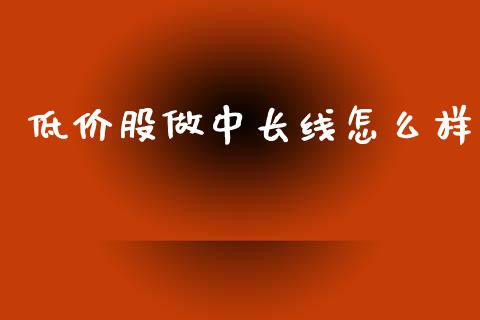 低价股做中长线怎么样_https://m.jnlaobingbanjia.com_股市新闻_第1张