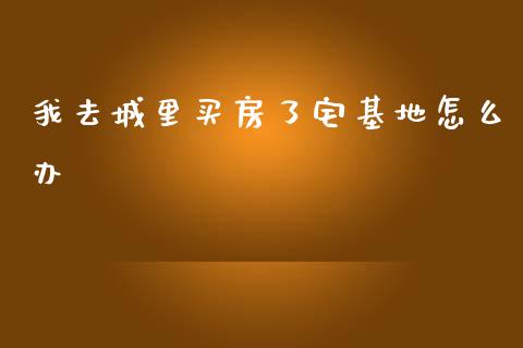 我去城里买房了宅基地怎么办_https://m.jnlaobingbanjia.com_基金市场_第1张