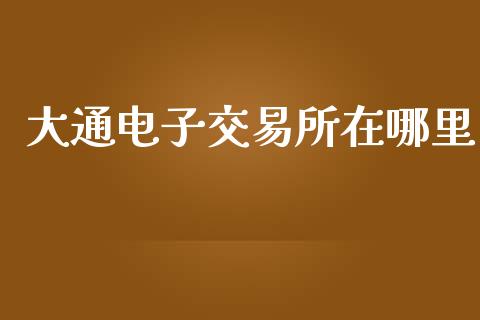 大通电子交易所在哪里_https://m.jnlaobingbanjia.com_股市新闻_第1张