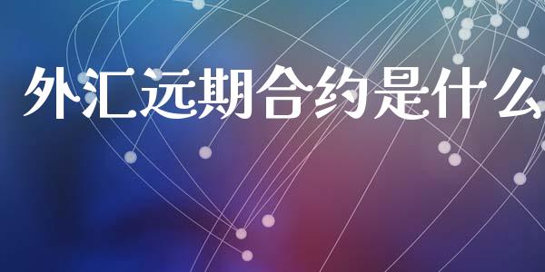 外汇远期合约是什么_https://m.jnlaobingbanjia.com_基金市场_第1张