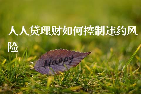 人人贷理财如何控制违约风险_https://m.jnlaobingbanjia.com_理财规划_第1张