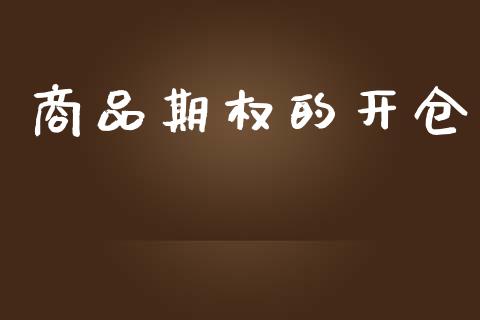 商品期权的开仓_https://m.jnlaobingbanjia.com_金融监管_第1张