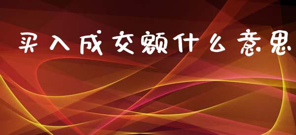 买入成交额什么意思_https://m.jnlaobingbanjia.com_股市新闻_第1张
