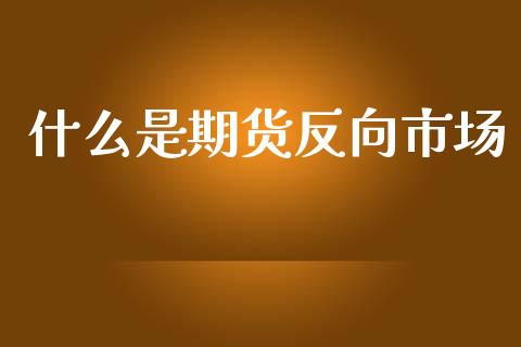 什么是期货反向市场_https://m.jnlaobingbanjia.com_理财规划_第1张