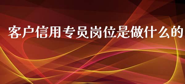 客户信用专员岗位是做什么的_https://m.jnlaobingbanjia.com_全球市场_第1张