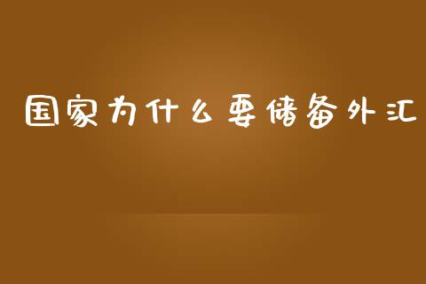 国家为什么要储备外汇_https://m.jnlaobingbanjia.com_金融监管_第1张