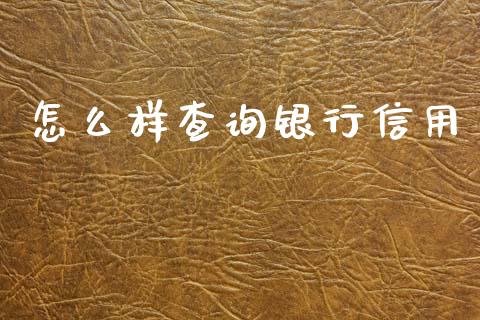 怎么样查询银行信用_https://m.jnlaobingbanjia.com_股市新闻_第1张