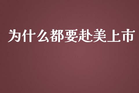 为什么都要赴美上市_https://m.jnlaobingbanjia.com_理财规划_第1张