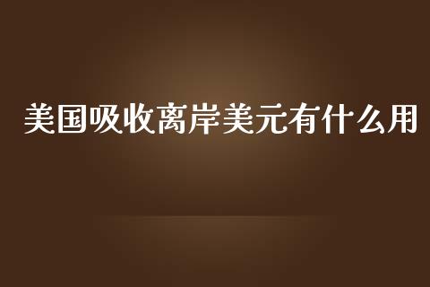 美国吸收离岸美元有什么用_https://m.jnlaobingbanjia.com_理财规划_第1张