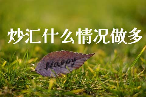 炒汇什么情况做多_https://m.jnlaobingbanjia.com_理财规划_第1张