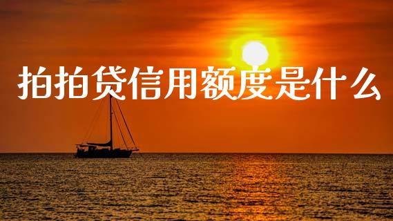 拍拍贷信用额度是什么_https://m.jnlaobingbanjia.com_理财规划_第1张
