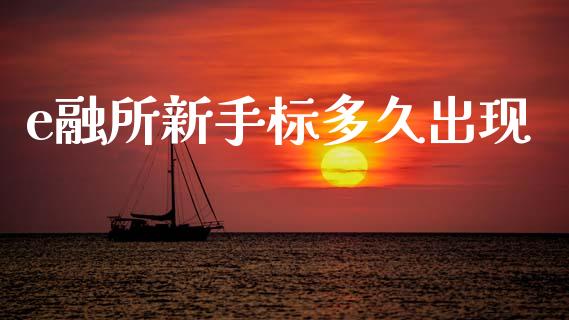 e融所新手标多久出现_https://m.jnlaobingbanjia.com_股市新闻_第1张