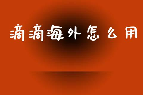 滴滴海外怎么用_https://m.jnlaobingbanjia.com_股市新闻_第1张