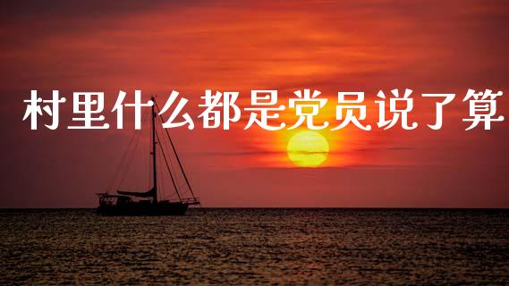 村里什么都是党员说了算_https://m.jnlaobingbanjia.com_金融监管_第1张