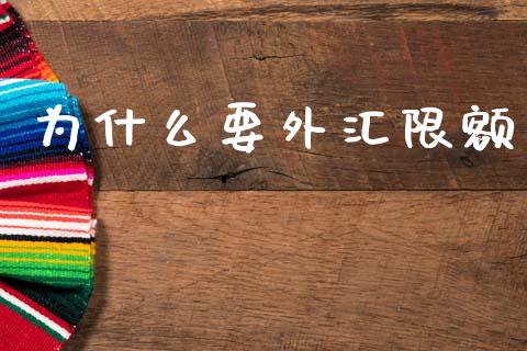 为什么要外汇限额_https://m.jnlaobingbanjia.com_基金市场_第1张