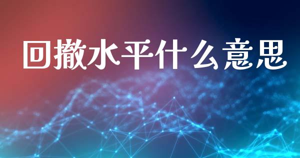回撤水平什么意思_https://m.jnlaobingbanjia.com_基金市场_第1张