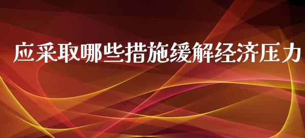 应采取哪些措施缓解经济压力_https://m.jnlaobingbanjia.com_股市新闻_第1张