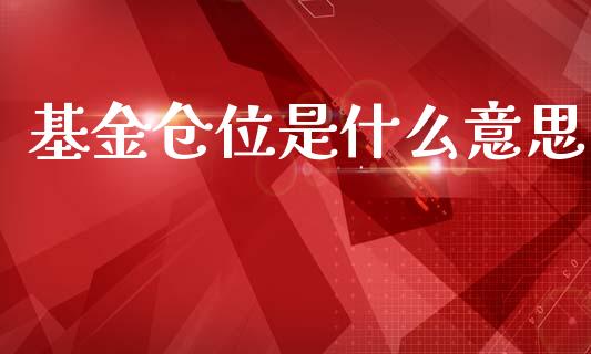 基金仓位是什么意思_https://m.jnlaobingbanjia.com_金融监管_第1张
