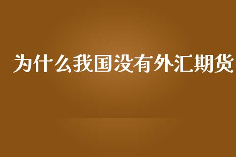 为什么我国没有外汇期货_https://m.jnlaobingbanjia.com_全球市场_第1张