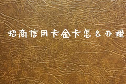 招商信用卡金卡怎么办理_https://m.jnlaobingbanjia.com_股市新闻_第1张