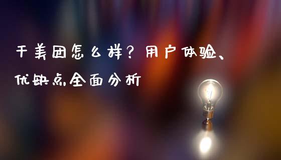 干美团怎么样？用户体验、优缺点全面分析_https://m.jnlaobingbanjia.com_基金市场_第1张
