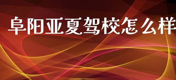 阜阳亚夏驾校怎么样_https://m.jnlaobingbanjia.com_股市新闻_第1张