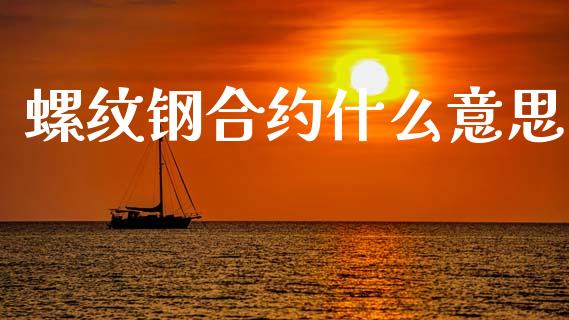 螺纹钢合约什么意思_https://m.jnlaobingbanjia.com_全球市场_第1张