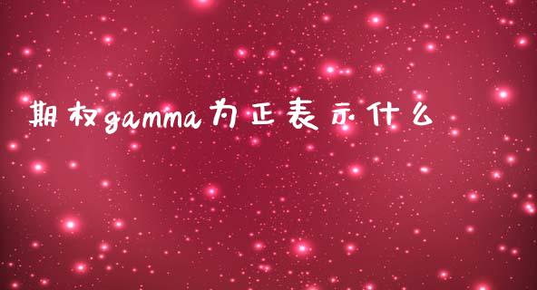 期权gamma为正表示什么_https://m.jnlaobingbanjia.com_股市新闻_第1张