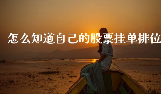 怎么知道自己的股票挂单排位_https://m.jnlaobingbanjia.com_全球市场_第1张