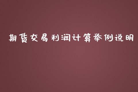 期货交易利润计算举例说明_https://m.jnlaobingbanjia.com_股市新闻_第1张