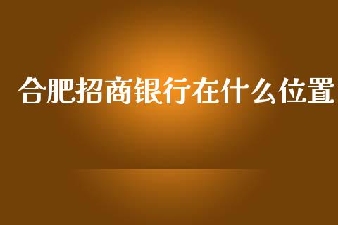 合肥招商银行在什么位置_https://m.jnlaobingbanjia.com_金融监管_第1张