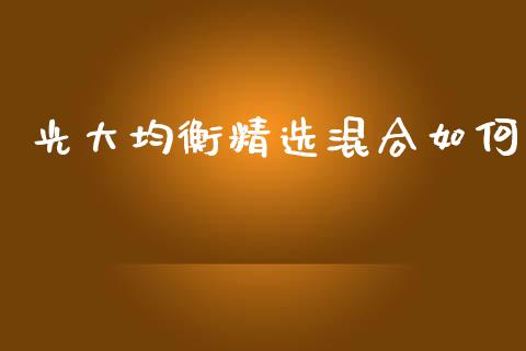 光大均衡精选混合如何_https://m.jnlaobingbanjia.com_股市新闻_第1张