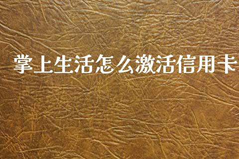 掌上生活怎么激活信用卡_https://m.jnlaobingbanjia.com_区块链_第1张