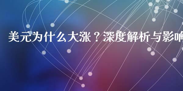 美元为什么大涨？深度解析与影响_https://m.jnlaobingbanjia.com_区块链_第1张