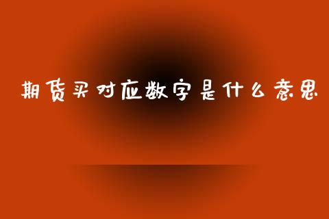 期货买对应数字是什么意思_https://m.jnlaobingbanjia.com_基金市场_第1张